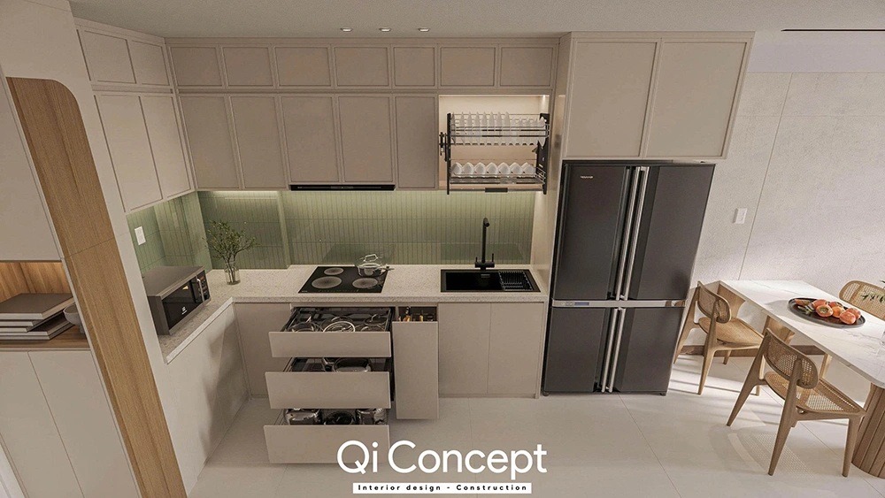 Ngăn kéo thông minh trang trí nội thất nhà bếp tối ưu