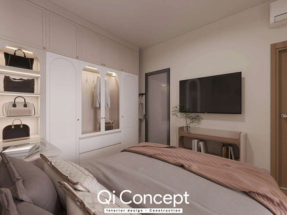 Kệ TV phòng ngủ căn hộ Aurora Residences