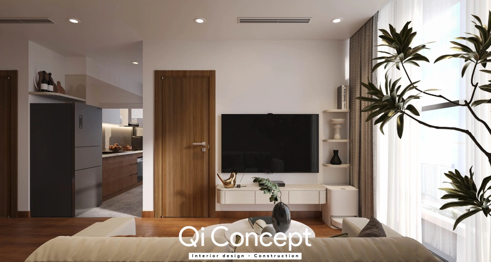 Kệ tivi gỗ hiện đại căn hộ Eco Green