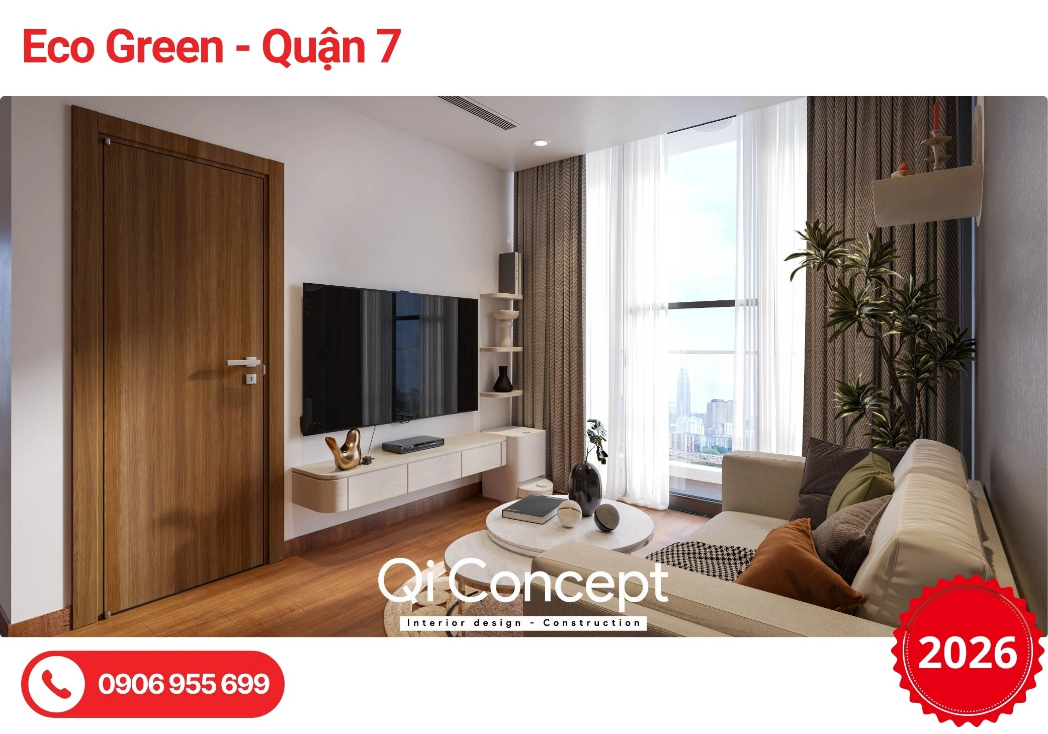 Ý Tưởng Thiết Kế Nội Thất Căn Hộ Eco Green Quận 7 Hiện Đại