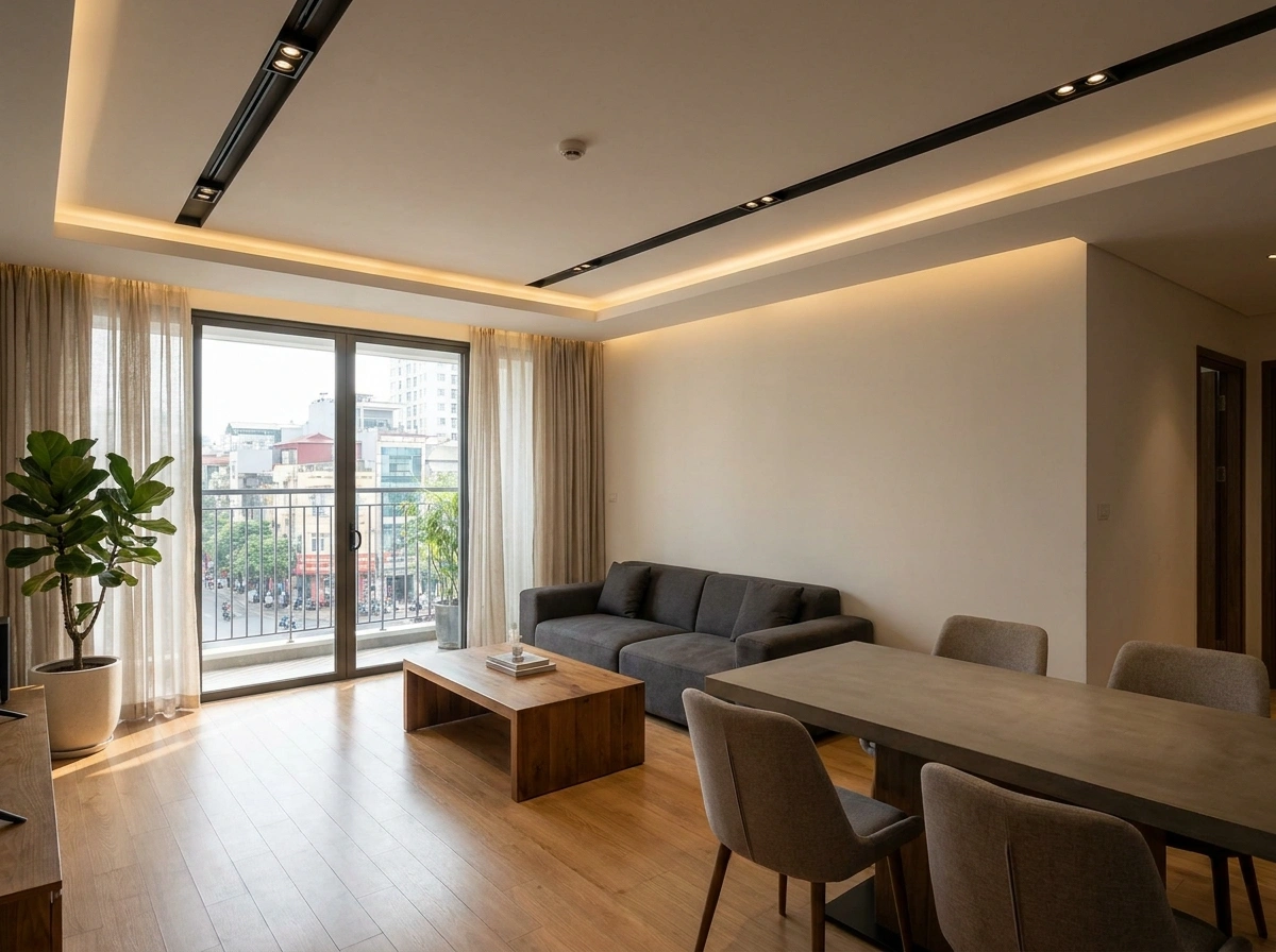 Ý tưởng phối màu gỗ trầm khi thiết kế nội thất chung cư 100m2