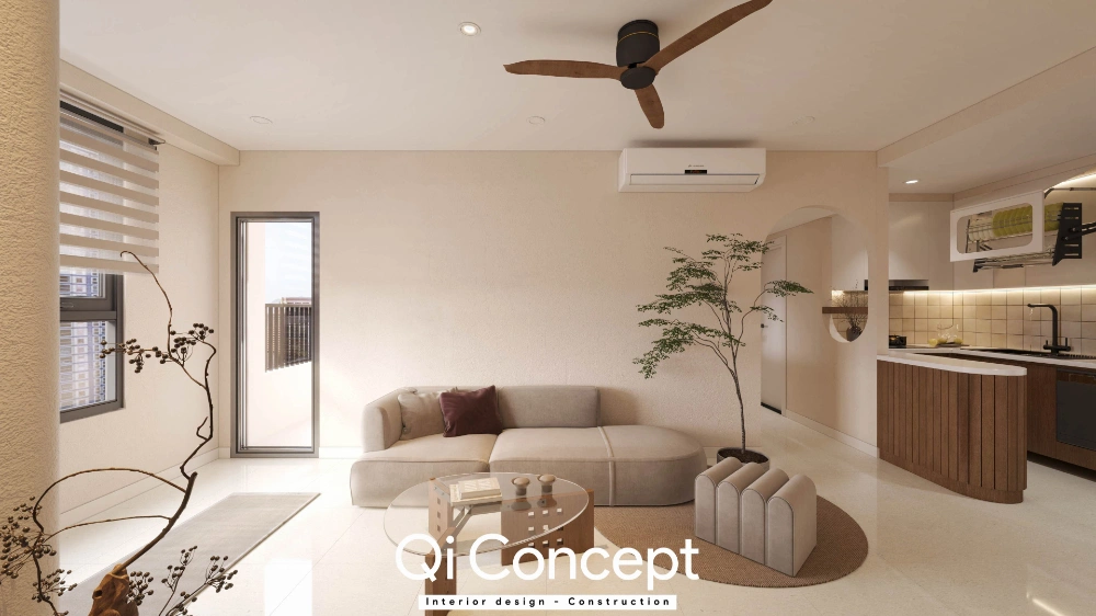 Khu vực sofa phòng khách dự án Icon 56