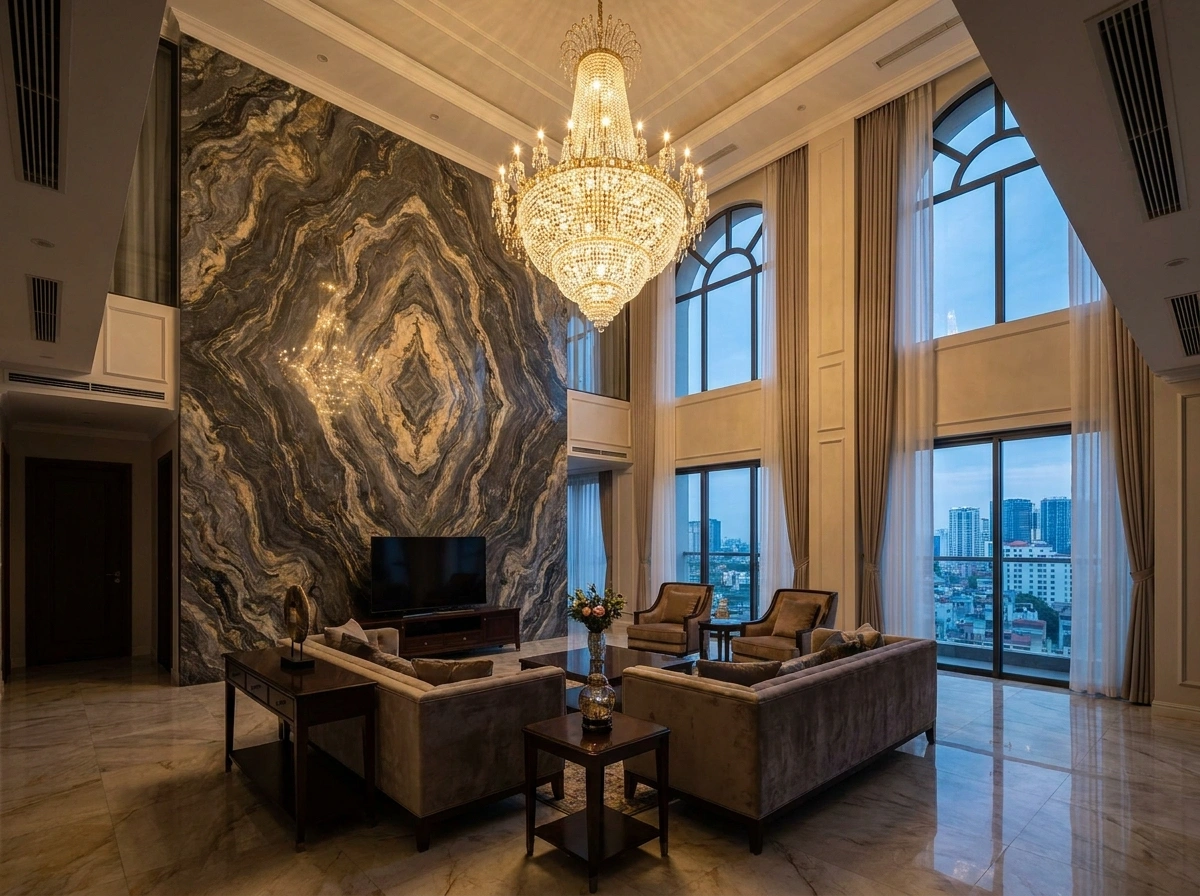 Tone màu ấm áp thời thượng của thiết kế nội thất penthouse
