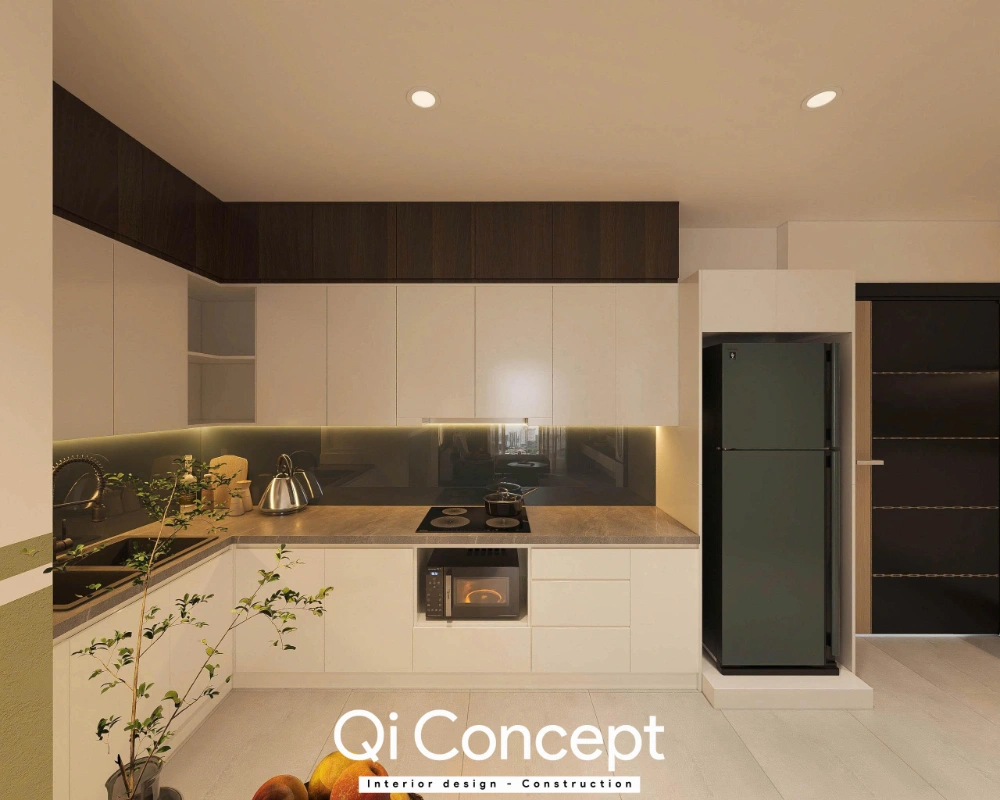 Thiết kế bếp chữ L tiện nghi tại Xi Grand Court