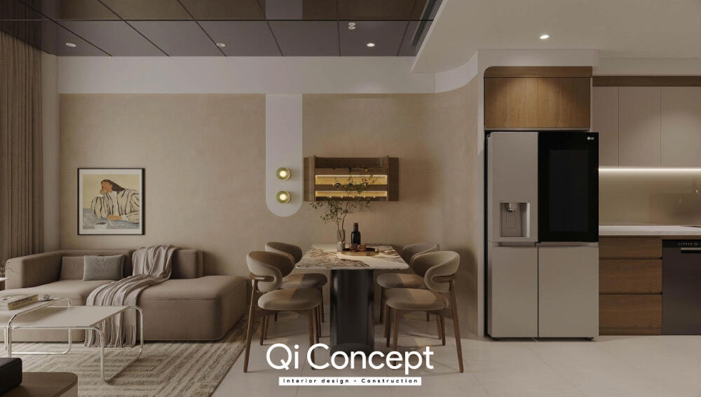 Phối cảnh tủ bếp và hệ lưu trữ căn hộ Prosper Plaza