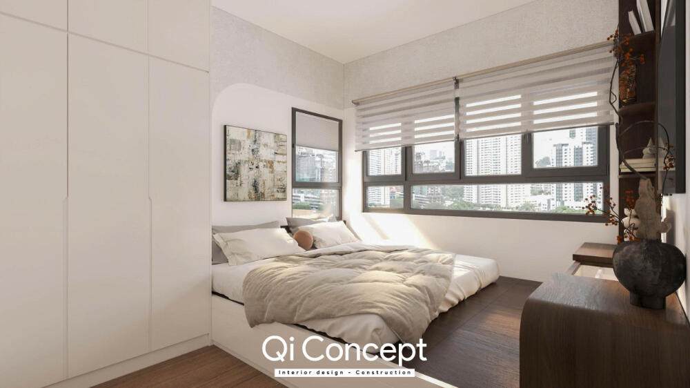 Phòng ngủ master Topaz Twins với cửa sổ lớn
