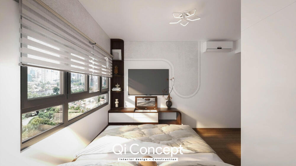 Thiết kế phòng ngủ master Topaz Twins nhìn về cửa sổ