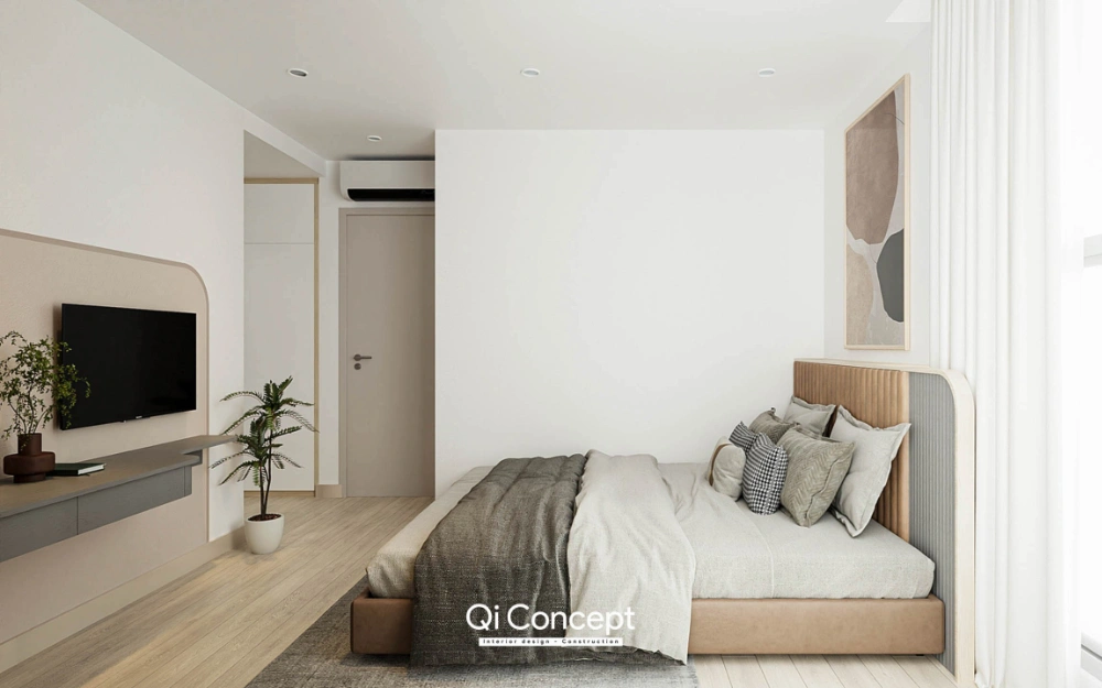 Giường ngủ hiện đại tối giản tại căn hộ Star Hill
