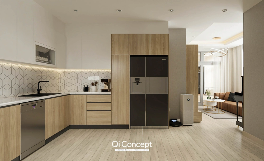 Thiết kế bếp chữ L căn hộ Star Hill Quận 7