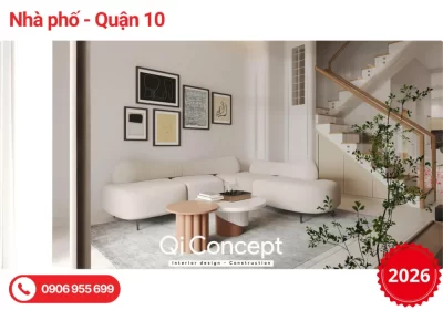 Mẫu thiết kế nội thất nhà phố Quận 10 phong cách Japandi