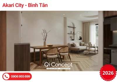 Thiết Kế Căn Hộ Akari City 2PN Phong Cách Japandi Wabi Sabi