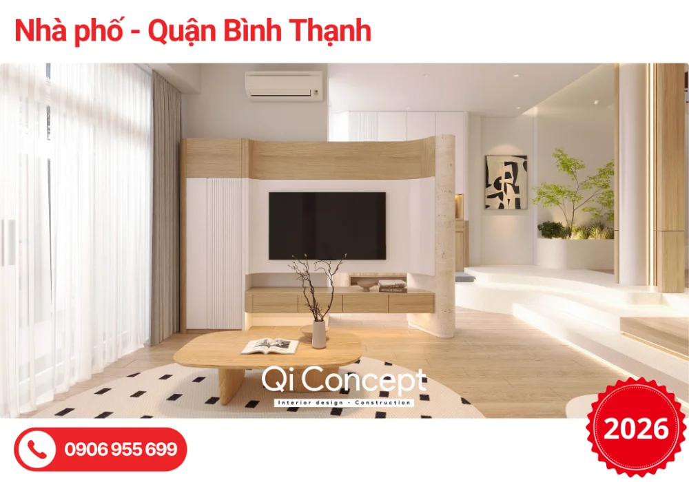 Mẫu Thiết Kế Nội Thất Nhà Phố Bình Thạnh Japandi Hiện Đại