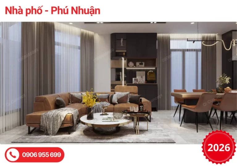 Mẫu Thiết Kế Nội Thất Nhà Phố Phú Nhuận Theo Hướng Hiện Đại