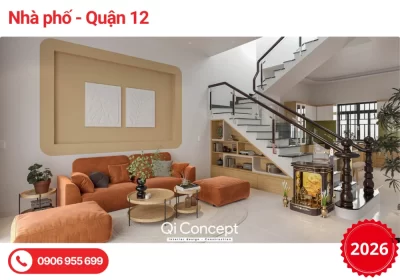 Mẫu Thiết Kế Nội Thất Nhà Phố Quận 12 Hiện Đại Cho Nhà 2 Tầng